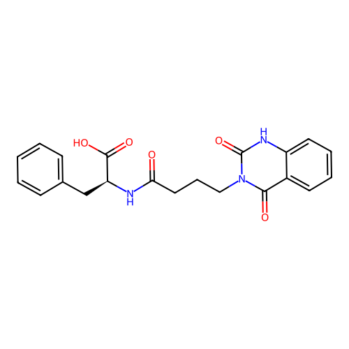 (S)-2-(4-(2,4-dioxo-1,2-dihydroquinazolin-3(4H)-yl)butanamido)-3-phenylpropanoic acid structure