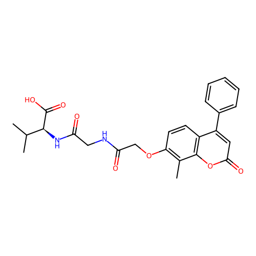 (S)-3-methyl-2-(2-(2-((8-methyl-2-oxo-4-phenyl-2H-chromen-7-yl)oxy)acetamido)acetamido)butanoic acid structure