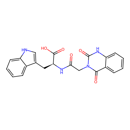 N-[(2-hydroxy-4-oxoquinazolin-3(4H)-yl)acetyl]-L-tryptophan structure