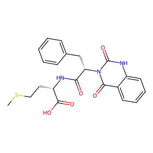 (S)-2-((S)-2-(2,4-dioxo-1,2-dihydroquinazolin-3(4H)-yl)-3-phenylpropanamido)-4-(methylthio)butanoic acid structure