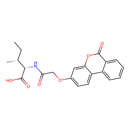 N-{[(6-oxo-6H-benzo[c]chromen-3-yl)oxy]acetyl}-L-isoleucine structure