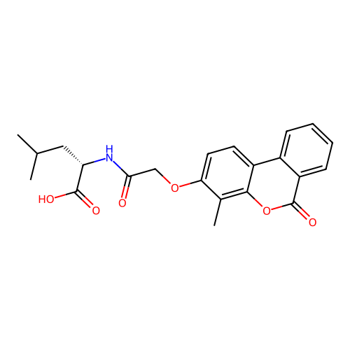 (S)-4-methyl-2-(2-((4-methyl-6-oxo-6H-benzo[c]chromen-3-yl)oxy)acetamido)pentanoic acid structure