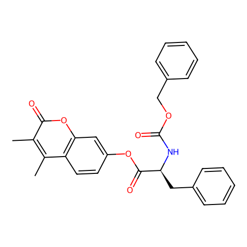 (3,4-dimethyl-2-oxo-chromen-7-yl) 3-phenyl-2-phenylmethoxycarbonylamino-propanoate structure