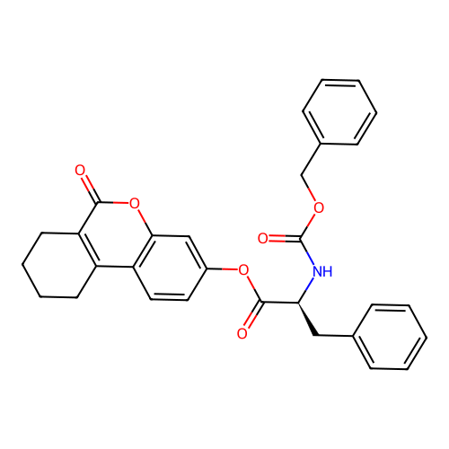 (S)-6-oxo-7,8,9,10-tetrahydro-6H-benzo[c]chromen-3-yl 2-(((benzyloxy)carbonyl)amino)-3-phenylpropanoate structure