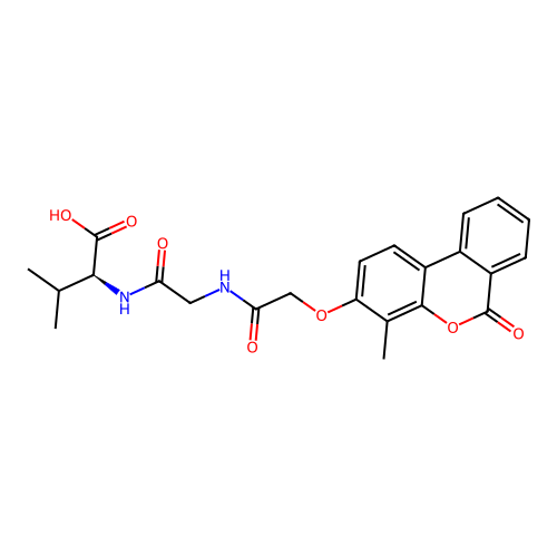 (S)-3-methyl-2-(2-(2-((4-methyl-6-oxo-6H-benzo[c]chromen-3-yl)oxy)acetamido)acetamido)butanoic acid structure