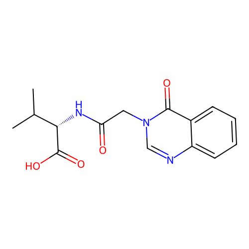 (S)-3-methyl-2-(2-(4-oxoquinazolin-3(4H)-yl)acetamido)butanoic acid structure