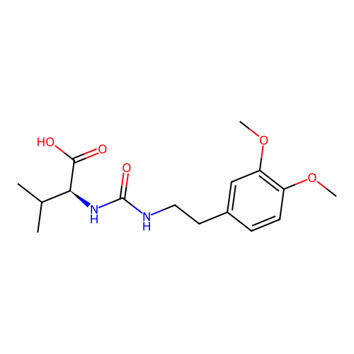 N-{[2-(3,4-dimethoxyphenyl)ethyl]carbamoyl}-L-valine structure