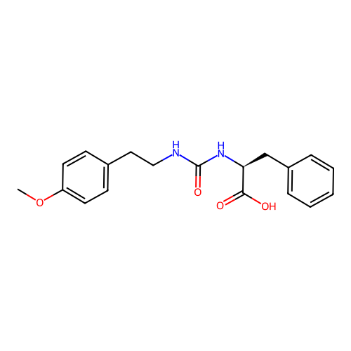 N-{[2-(4-methoxyphenyl)ethyl]carbamoyl}-L-phenylalanine structure
