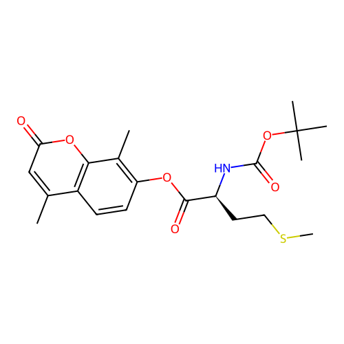 (S)-4,8-dimethyl-2-oxo-2H-chromen-7-yl 2-((tert-butoxycarbonyl)amino)-4-(methylthio)butanoate structure