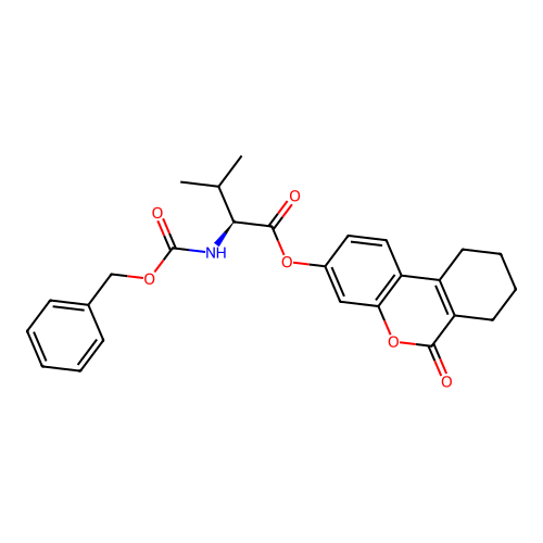 (S)-6-oxo-7,8,9,10-tetrahydro-6H-benzo[c]chromen-3-yl 2-(((benzyloxy)carbonyl)amino)-3-methylbutanoate structure