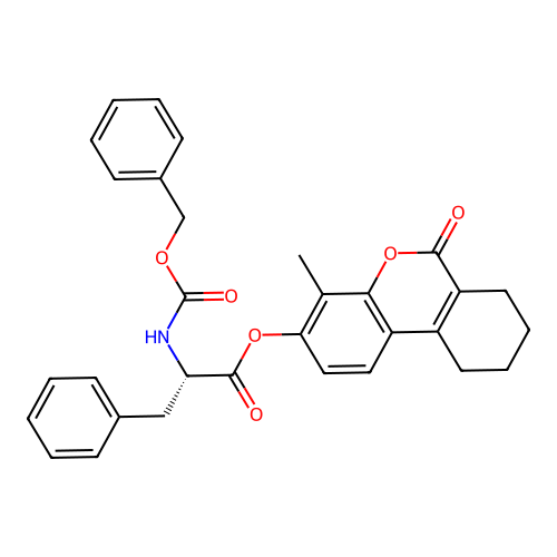 (S)-4-methyl-6-oxo-7,8,9,10-tetrahydro-6H-benzo[c]chromen-3-yl 2-(((benzyloxy)carbonyl)amino)-3-phenylpropanoate structure