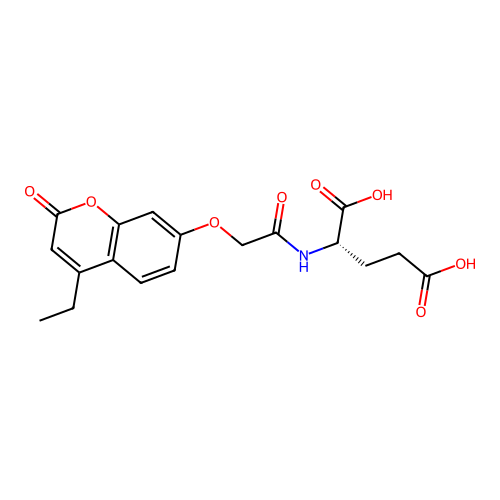 (S)-2-(2-((4-ethyl-2-oxo-2H-chromen-7-yl)oxy)acetamido)pentanedioic acid structure