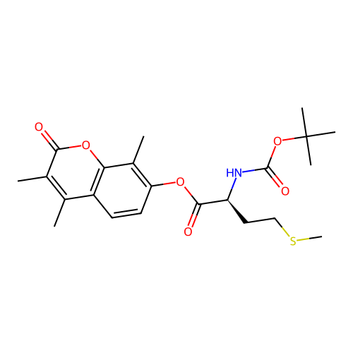 (S)-3,4,8-trimethyl-2-oxo-2H-chromen-7-yl 2-((tert-butoxycarbonyl)amino)-4-(methylthio)butanoate structure