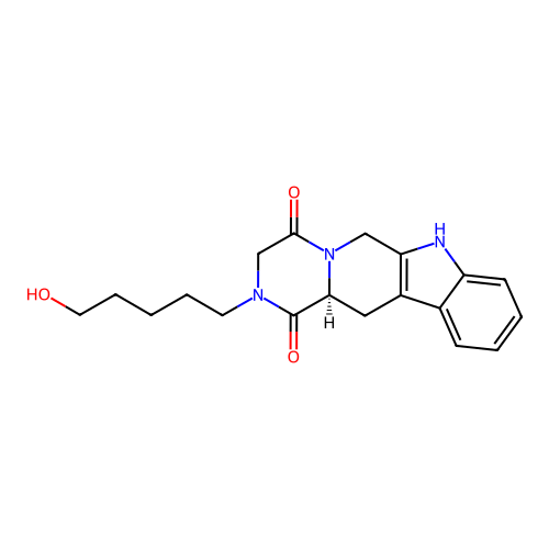 (12aS)-2-(5-hydroxypentyl)-2,3,6,7,12,12a-hexahydropyrazino[1',2':1,6]pyrido[3,4-b]indole-1,4-dione structure