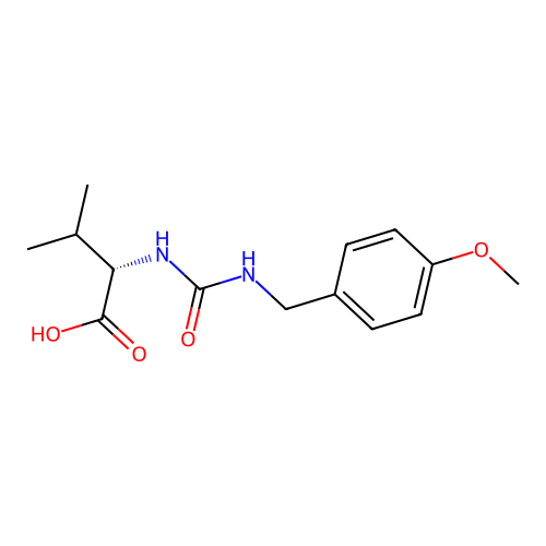 N-[(4-methoxybenzyl)carbamoyl]-L-valine structure