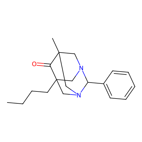 5-Butyl-7-methyl-2-phenyl-1,3-diazatricyclo[3.3.1.1~3,7~]decan-6-one structure