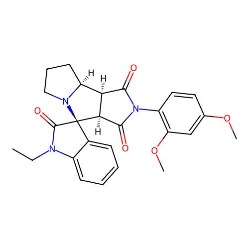 (3aR,4S,8aS,8bS)-2-(2,4-dimethoxyphenyl)-1'-ethylspiro[3a,6,7,8,8a,8b-hexahydropyrrolo[3,4-a]pyrrolizine-4,3'-indole]-1,2',3-trione structure