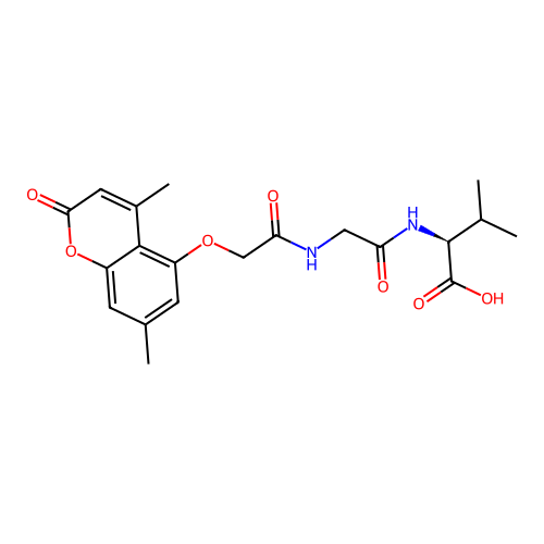 (S)-2-(2-(2-((4,7-dimethyl-2-oxo-2H-chromen-5-yl)oxy)acetamido)acetamido)-3-methylbutanoic acid structure