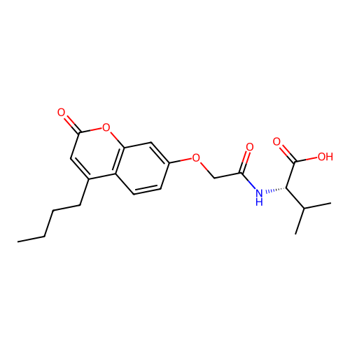N-{[(4-butyl-2-oxo-2H-chromen-7-yl)oxy]acetyl}-L-valine structure