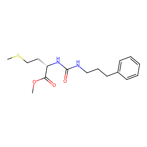 (S)-methyl 4-(methylthio)-2-(3-(3-phenylpropyl)ureido)butanoate structure
