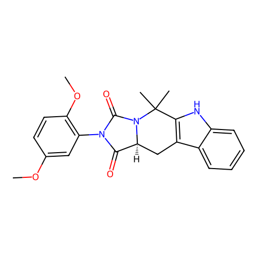 (11aS)-2-(2,5-dimethoxyphenyl)-5,5-dimethyl-5,6,11,11a-tetrahydro-1H-imidazo[1',5':1,6]pyrido[3,4-b]indole-1,3(2H)-dione structure