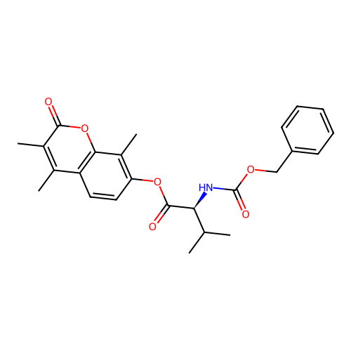 (S)-3,4,8-trimethyl-2-oxo-2H-chromen-7-yl 2-(((benzyloxy)carbonyl)amino)-3-methylbutanoate structure