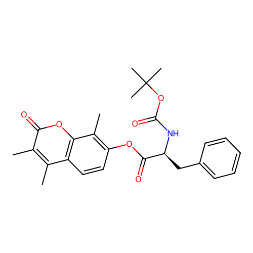 (S)-3,4,8-trimethyl-2-oxo-2H-chromen-7-yl 2-((tert-butoxycarbonyl)amino)-3-phenylpropanoate structure