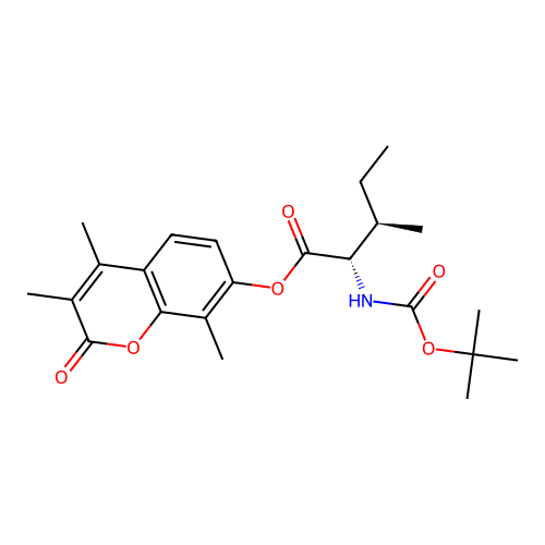 (2S,3R)-3,4,8-trimethyl-2-oxo-2H-chromen-7-yl 2-((tert-butoxycarbonyl)amino)-3-methylpentanoate structure