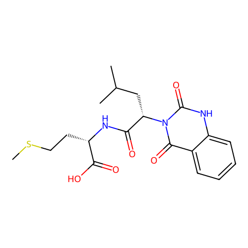 (S)-2-((S)-2-(2,4-dioxo-1,2-dihydroquinazolin-3(4H)-yl)-4-methylpentanamido)-4-(methylthio)butanoic acid structure
