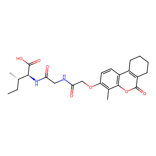 (2S,3S)-3-methyl-2-(2-(2-((4-methyl-6-oxo-7,8,9,10-tetrahydro-6H-benzo[c]chromen-3-yl)oxy)acetamido)acetamido)pentanoic acid structure