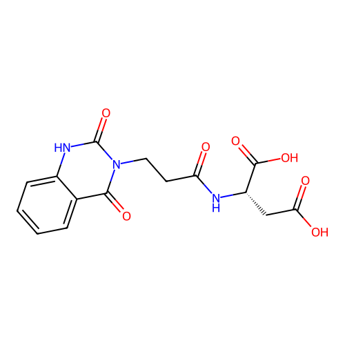 (S)-2-(3-(2,4-dioxo-1,2-dihydroquinazolin-3(4H)-yl)propanamido)succinic acid structure