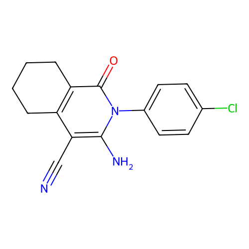 3-amino-2-(4-chlorophenyl)-1-oxo-1,2,5,6,7,8-hexahydroisoquinoline-4-carbonitrile structure
