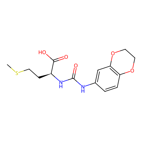 (2S)-2-(2,3-dihydro-1,4-benzodioxin-6-ylcarbamoylamino)-4-methylsulfanylbutanoic acid structure