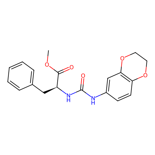 (S)-methyl 2-(3-(2,3-dihydrobenzo[b][1,4]dioxin-6-yl)ureido)-3-phenylpropanoate structure