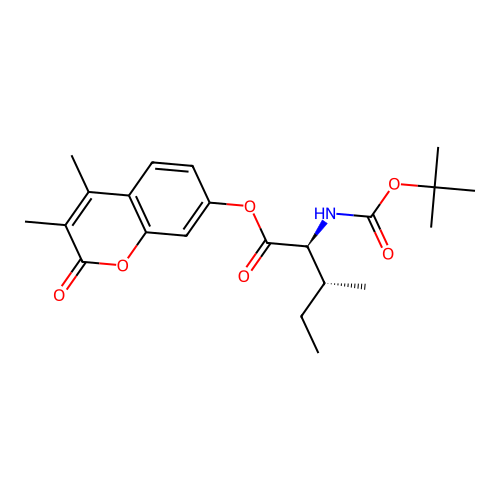 (2S,3R)-3,4-dimethyl-2-oxo-2H-chromen-7-yl 2-((tert-butoxycarbonyl)amino)-3-methylpentanoate structure