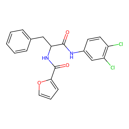 N-(1-((3,4-Dichlorophenyl)amino)-1-oxo-3-phenylpropan-2-yl)furan-2-carboxamide structure