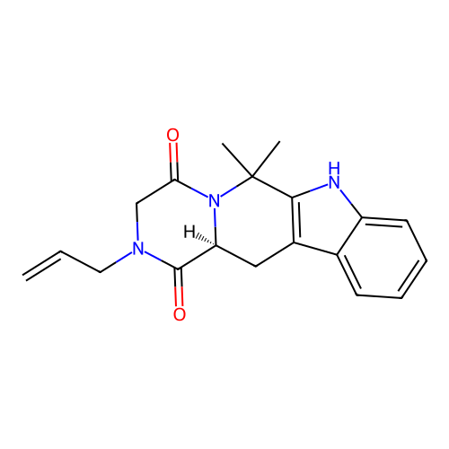 (12aS)-6,6-dimethyl-2-(prop-2-en-1-yl)-2,3,6,7,12,12a-hexahydropyrazino[1',2':1,6]pyrido[3,4-b]indole-1,4-dione structure