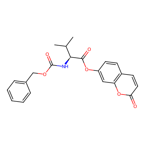 (S)-2-oxo-2H-chromen-7-yl 2-(((benzyloxy)carbonyl)amino)-3-methylbutanoate structure