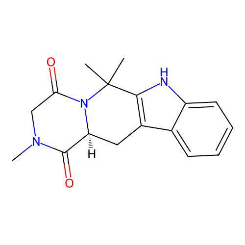 (12aS)-2,6,6-trimethyl-2,3,6,7,12,12a-hexahydropyrazino[1',2':1,6]pyrido[3,4-b]indole-1,4-dione structure