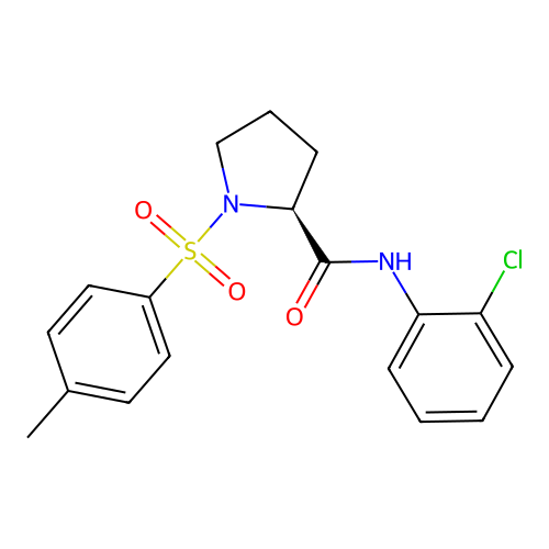 (2S)-N-(2-chlorophenyl)-1-(4-methylphenyl)sulfonylpyrrolidine-2-carboxamide structure
