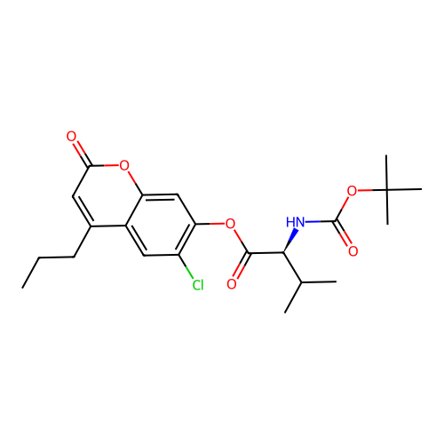 (S)-6-chloro-2-oxo-4-propyl-2H-chromen-7-yl 2-((tert-butoxycarbonyl)amino)-3-methylbutanoate structure