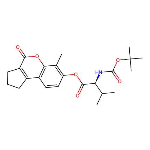 (S)-6-methyl-4-oxo-1,2,3,4-tetrahydrocyclopenta[c]chromen-7-yl 2-((tert-butoxycarbonyl)amino)-3-methylbutanoate structure