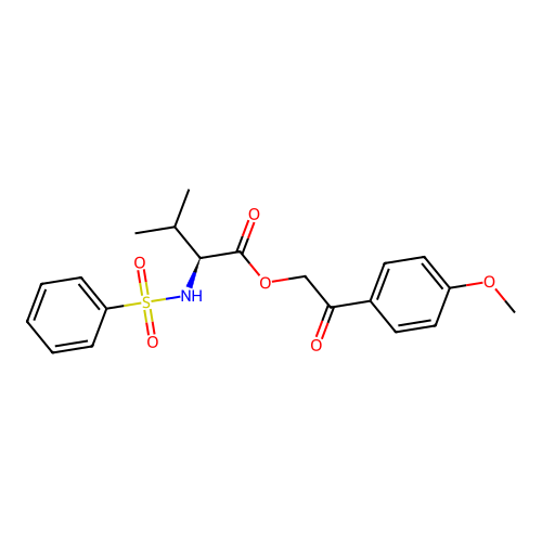 [2-(4-methoxyphenyl)-2-oxoethyl] (2S)-2-(benzenesulfonamido)-3-methylbutanoate structure