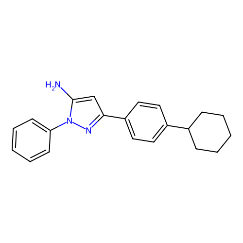 3-(4-cyclohexylphenyl)-1-phenyl-1H-pyrazol-5-amine structure