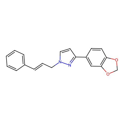 3-(1,3-Benzodioxol-5-yl)-1-(3-phenylprop-2-enyl)pyrazole structure