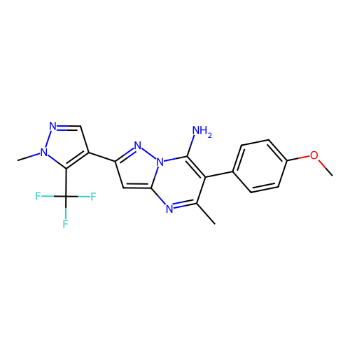6-(4-METHOXYPHENYL)-5-METHYL-2-[1-METHYL-5-(TRIFLUOROMETHYL)-1H-PYRAZOL-4-YL]PYRAZOLO[1,5-A]PYRIMIDIN-7-AMINE structure