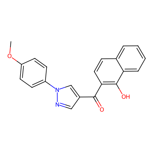 (1-hydroxy-2-naphthyl)[1-(4-methoxyphenyl)-1H-pyrazol-4-yl]methanone structure