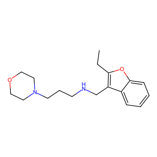 Morpholine, 4-(3-(((2-ethyl-3-benzofuranyl)methyl)amino)propyl)- structure
