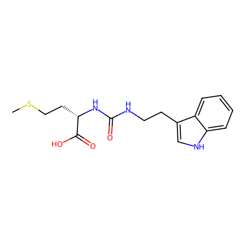 N-{[2-(1H-indol-3-yl)ethyl]carbamoyl}-L-methionine structure