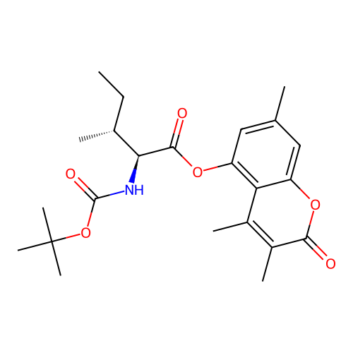 (2S,3R)-3,4,7-trimethyl-2-oxo-2H-chromen-5-yl 2-((tert-butoxycarbonyl)amino)-3-methylpentanoate structure